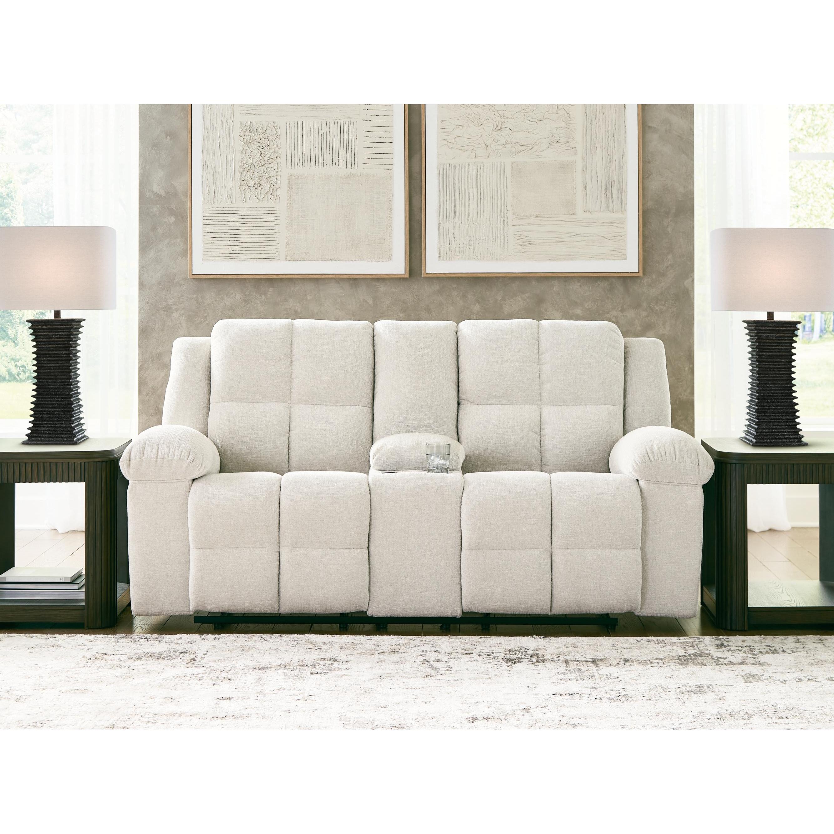  Benchcraft Orlen Reclining Fabric Loveseat with Console 8160294 IMAGE 2