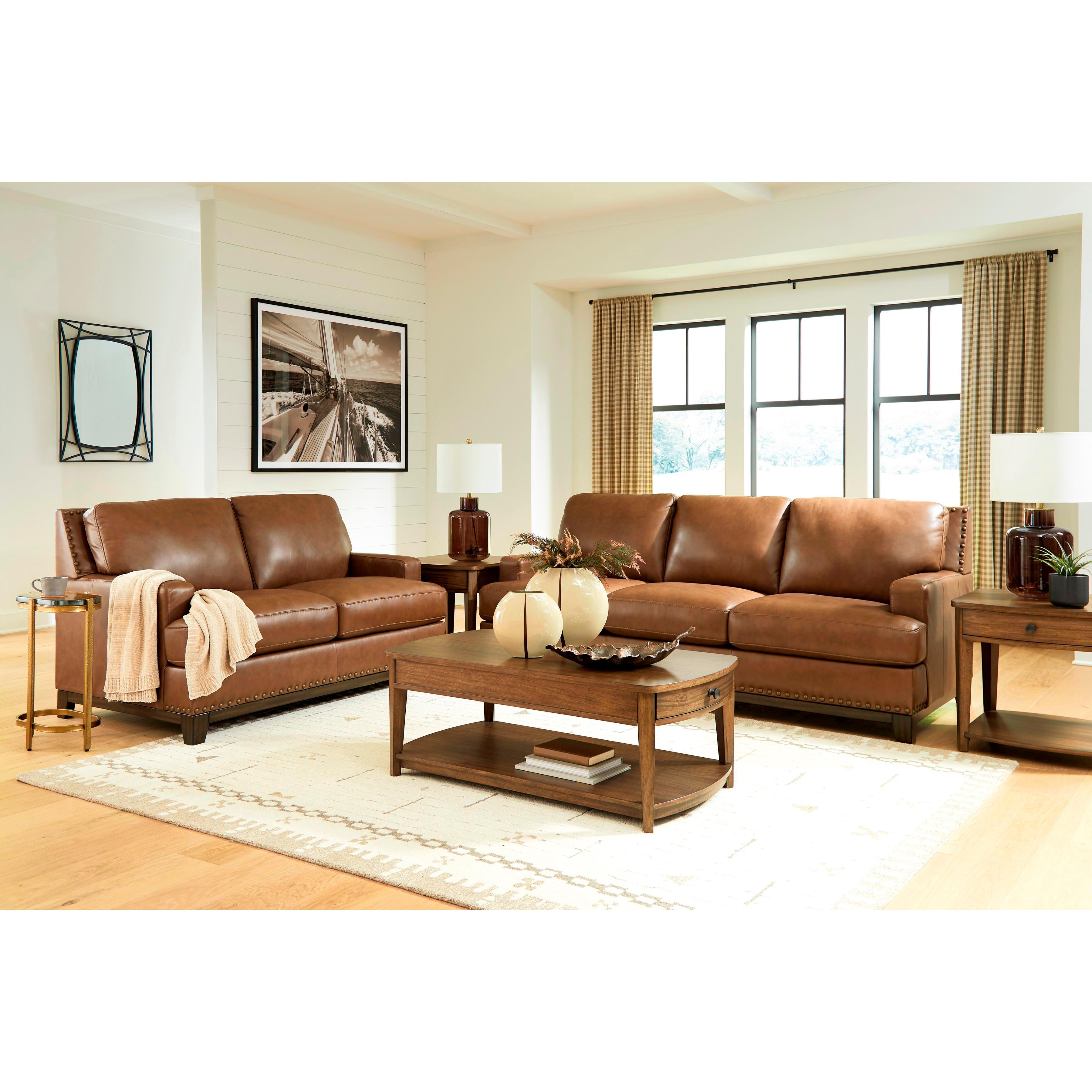  Signature Design by Ashley Saonara Stationary Leather Match Sofa PC7310938 IMAGE 6