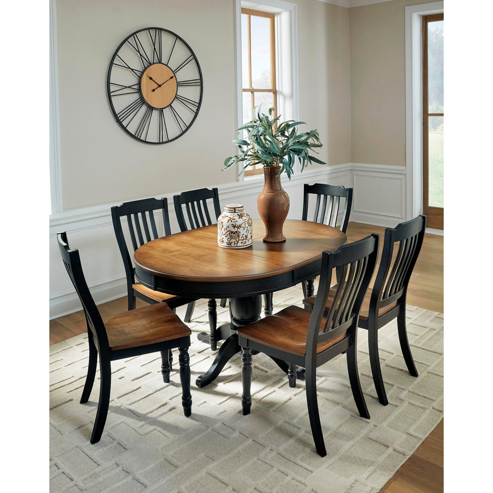  Signature Design by Ashley Oval Clorazi Dining Table with Pedestal Base PCD619-48 IMAGE 8