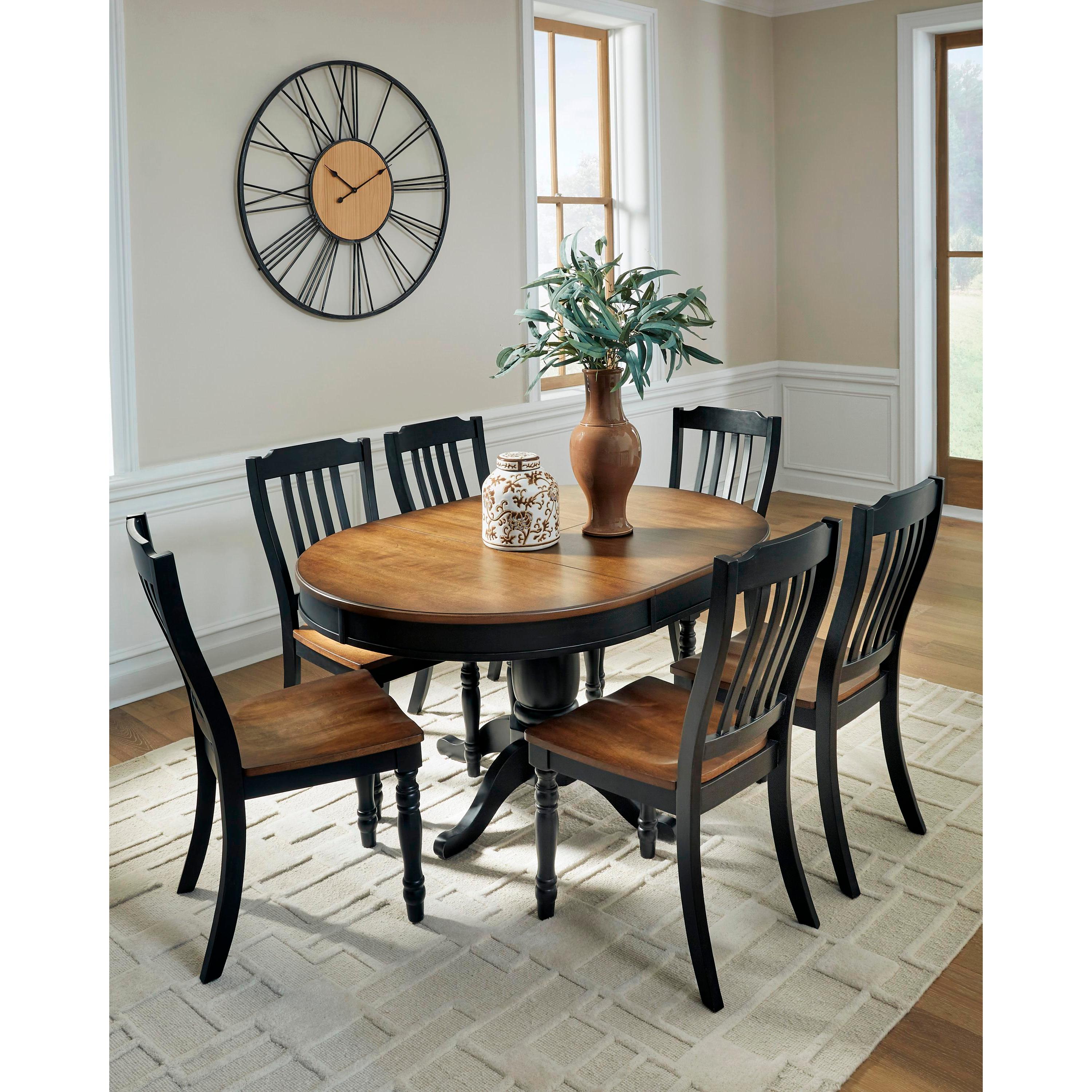  Signature Design by Ashley Oval Clorazi Dining Table with Pedestal Base PCD619-48 IMAGE 8