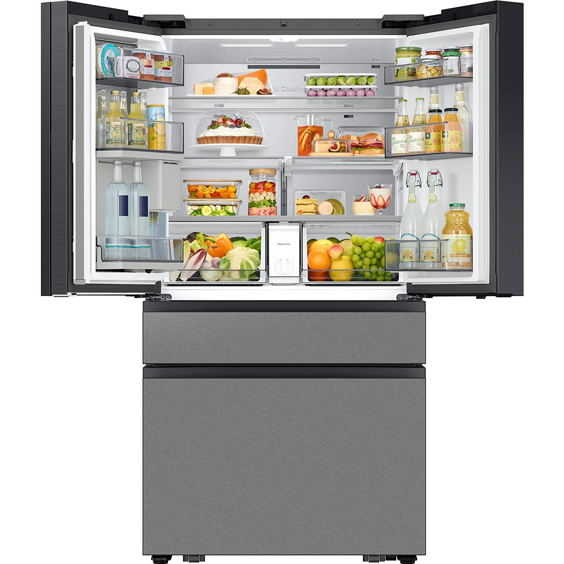  Samsung 36-inch, 23 cu. ft. French 4-Door Refrigerator with AI Family Hub™ RF90F23AECR/AA IMAGE 4