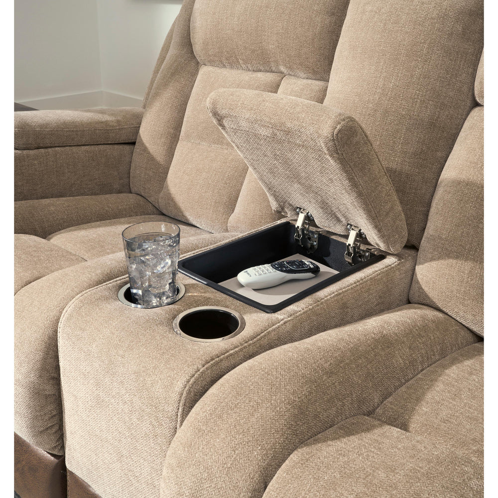  Signature Design by Ashley Mixed Motion PC8350418 Power Reclining Loveseat with Console  & Adjutasble Headrest IMAGE 5