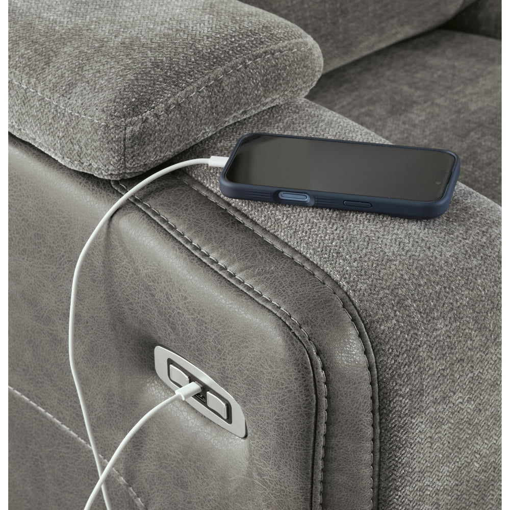  Signature Design by Ashley Mixed Motion PC8350518 Power Reclining Loveseat with Console  & Adjutasble Headrest IMAGE 8
