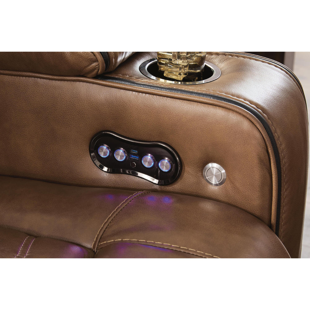  Signature Design by Ashley Gruaro PCU1420018 Power Reclining Loveseat with Console  & Adjutasble Headrest IMAGE 10