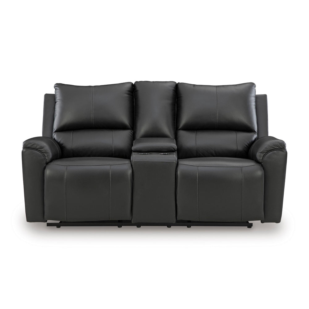  Signature Design by Ashley Glossmore Reclining Leather Match Loveseat with Console PCU1170094C IMAGE 2