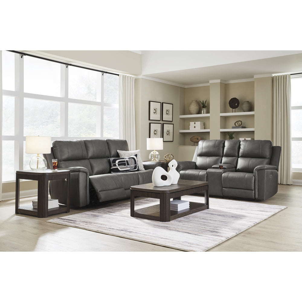  Signature Design by Ashley Bleckley Power Reclining Leather Match Sofa PCU1200015C IMAGE 8