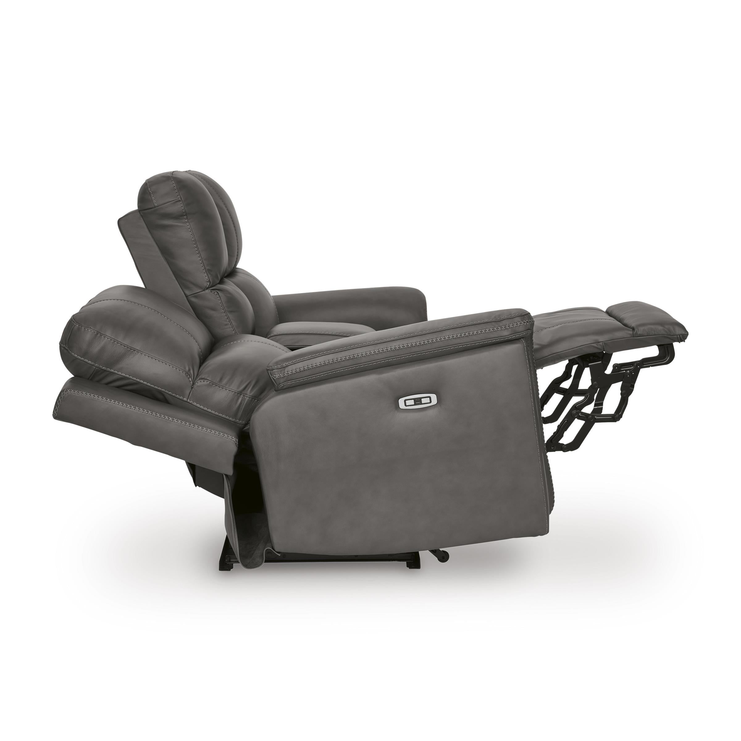  Signature Design by Ashley Bleckley Power Reclining Leather Match Loveseat with Console PCU1200018C IMAGE 4