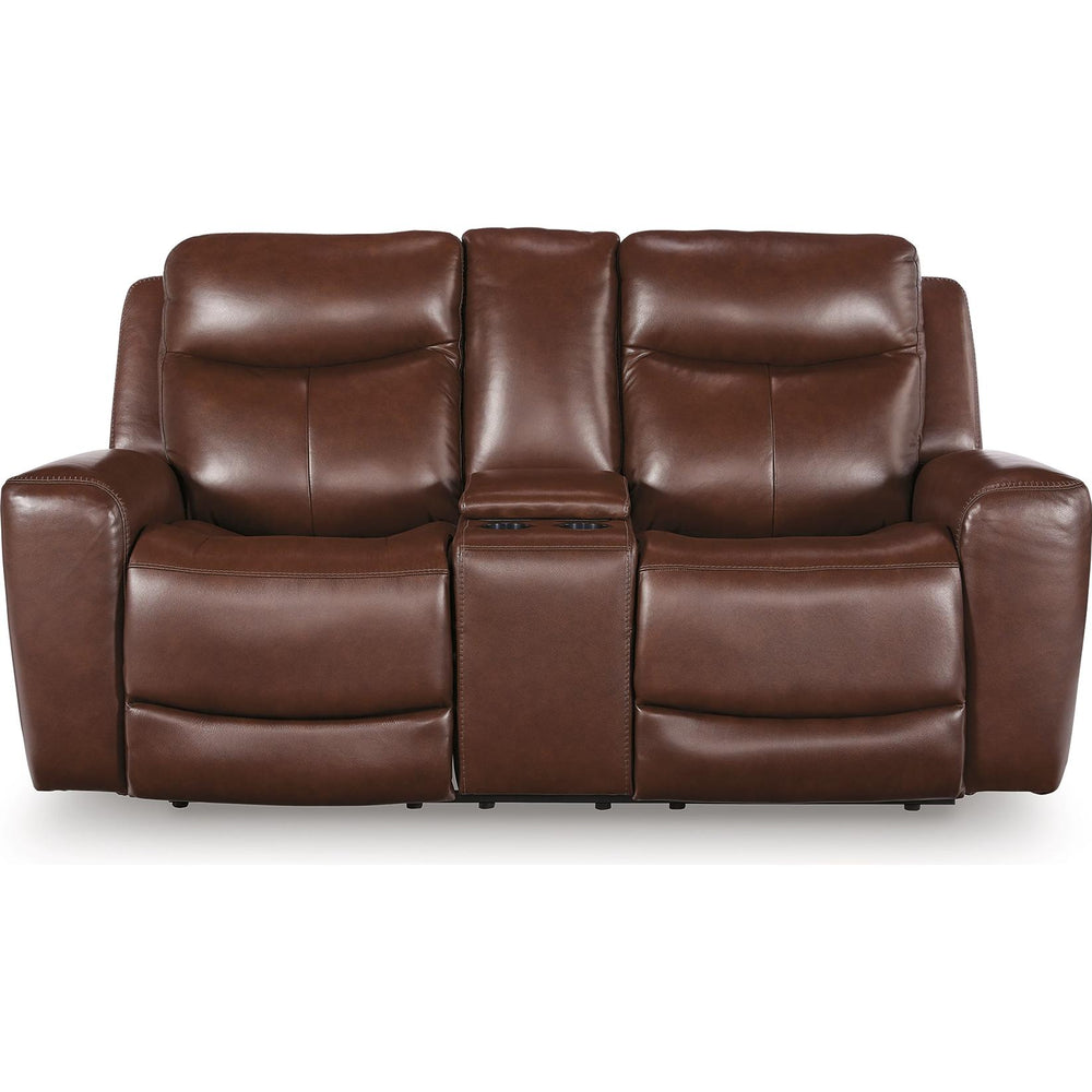  Signature Design by Ashley Next Move Power Reclining Leather Match Loveseat with Console PCU1210218C IMAGE 3