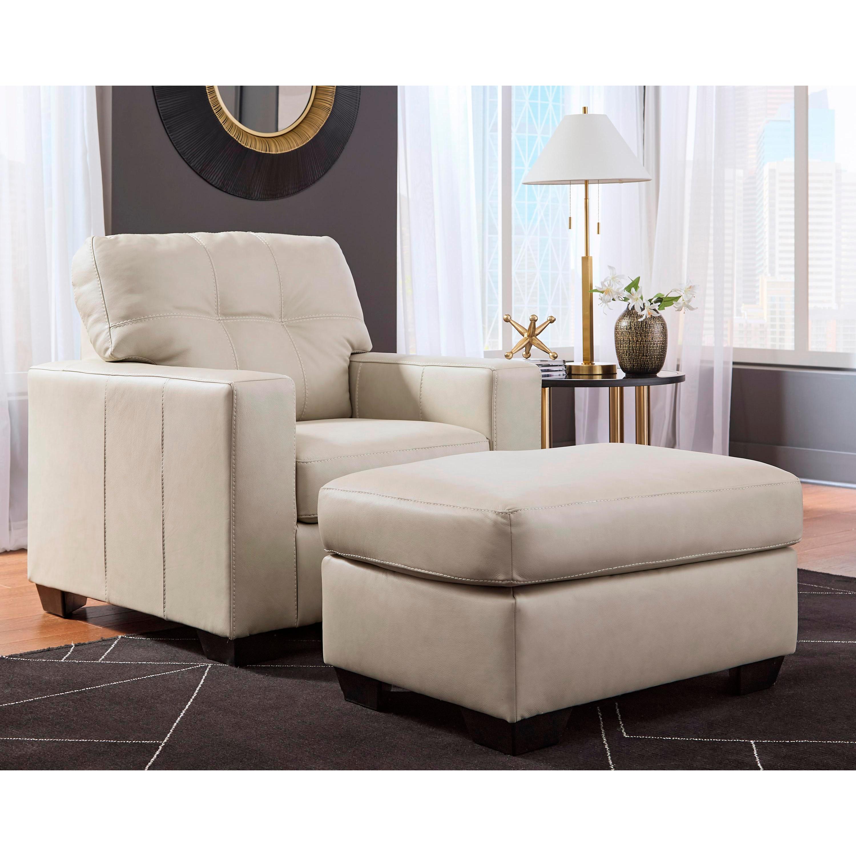  Signature Design by Ashley Santorine Leather Match Ottoman 2170814C IMAGE 5
