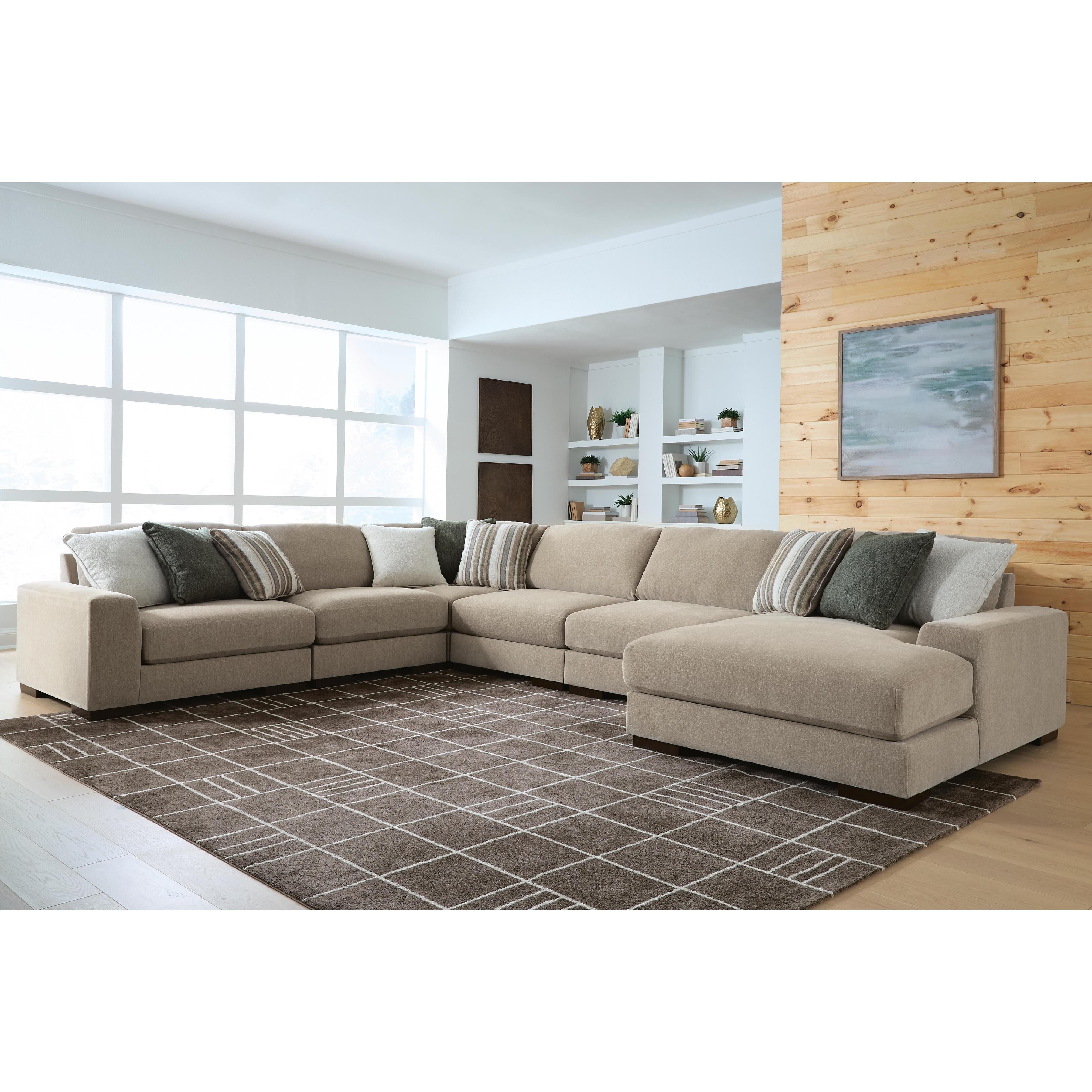  Benchcraft Linenhause 31803S15 6 pc Sectional with Chaise IMAGE 2