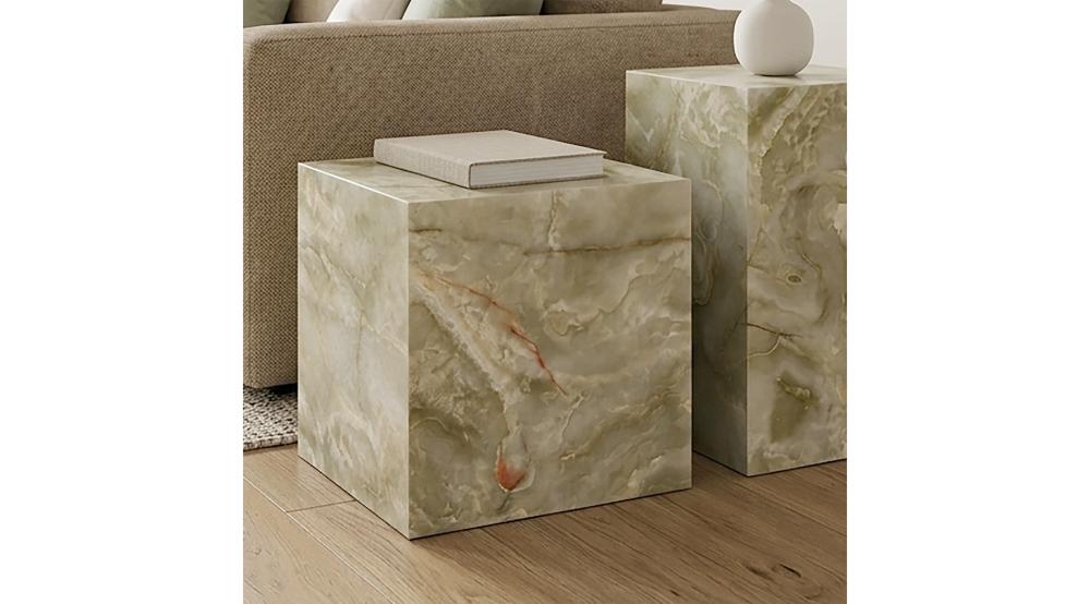Artemis Square Accent Table in Jade Onyx