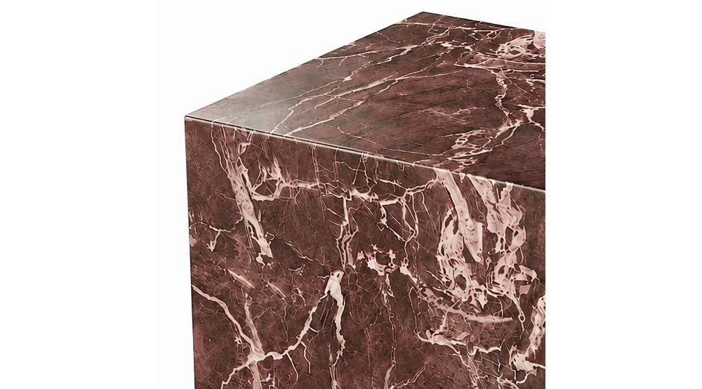 Artemis Tall Accent Table in Red Levanto
