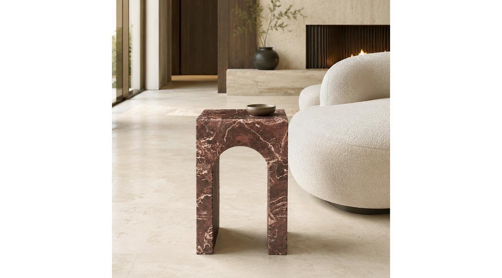 Atticus Square Accent Table in Red Levanto