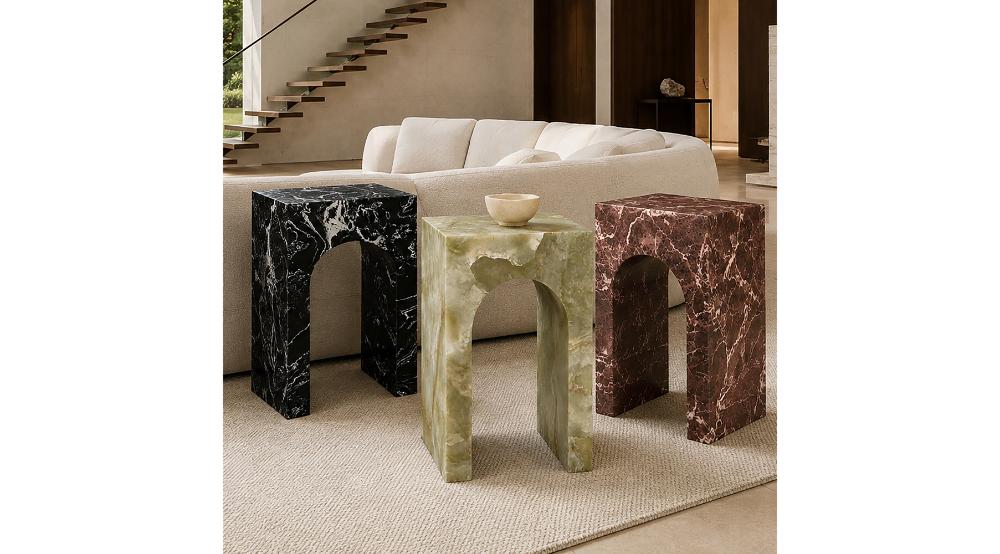 Atticus Square Accent Table in Red Levanto