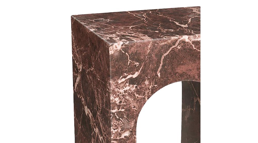 Atticus Square Accent Table in Red Levanto