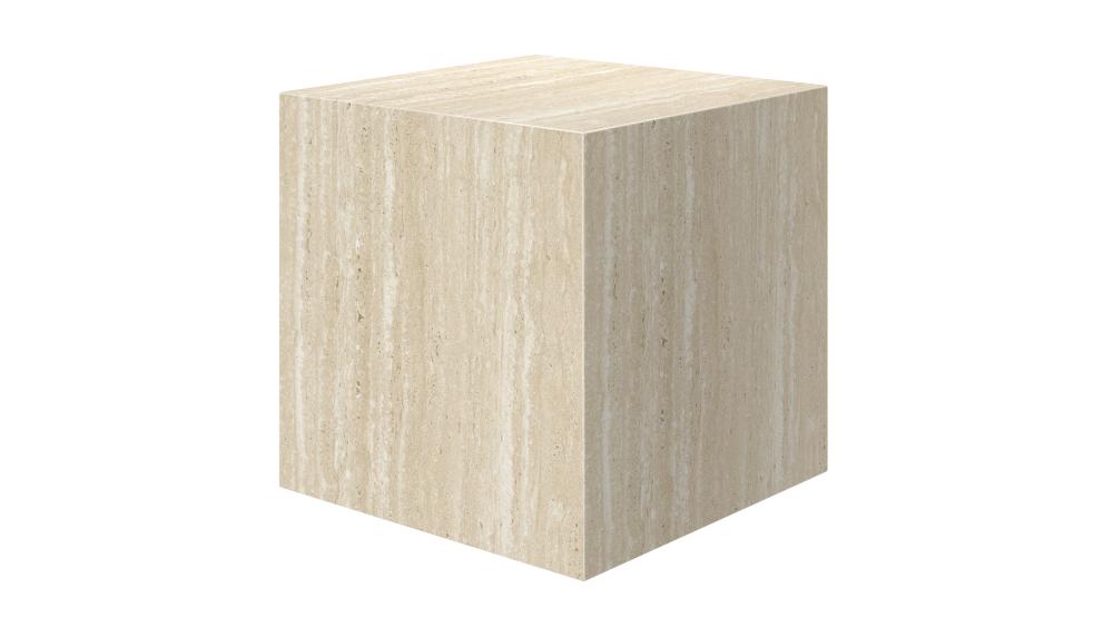 Artemis Square Accent Table in Travertine