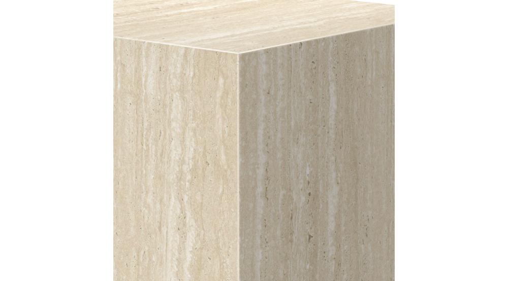 Artemis Square Accent Table in Travertine