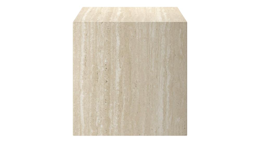 Artemis Square Accent Table in Travertine