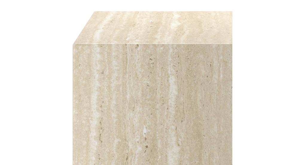 Artemis Square Accent Table in Travertine