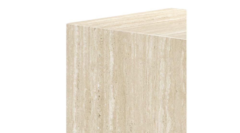 Artemis Square Accent Table in Travertine
