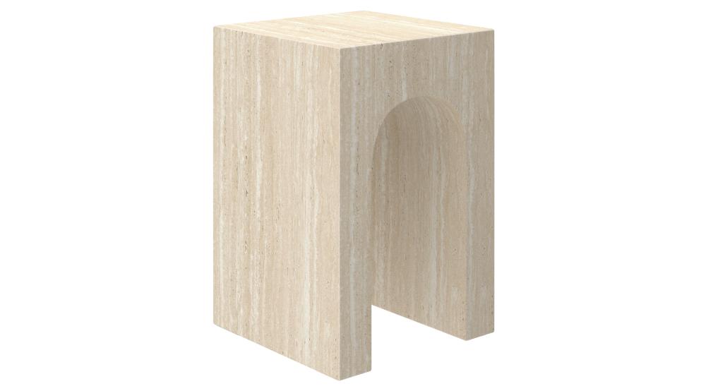 Atticus Square Accent Table in Travertine