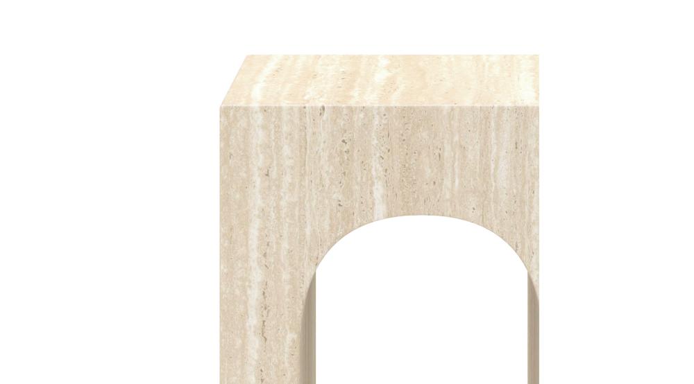 Atticus Square Accent Table in Travertine