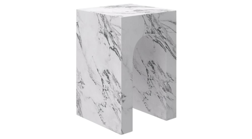 Atticus Square Accent Table in Bulgari White