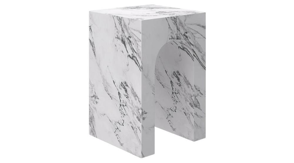 Atticus Square Accent Table in Bulgari White