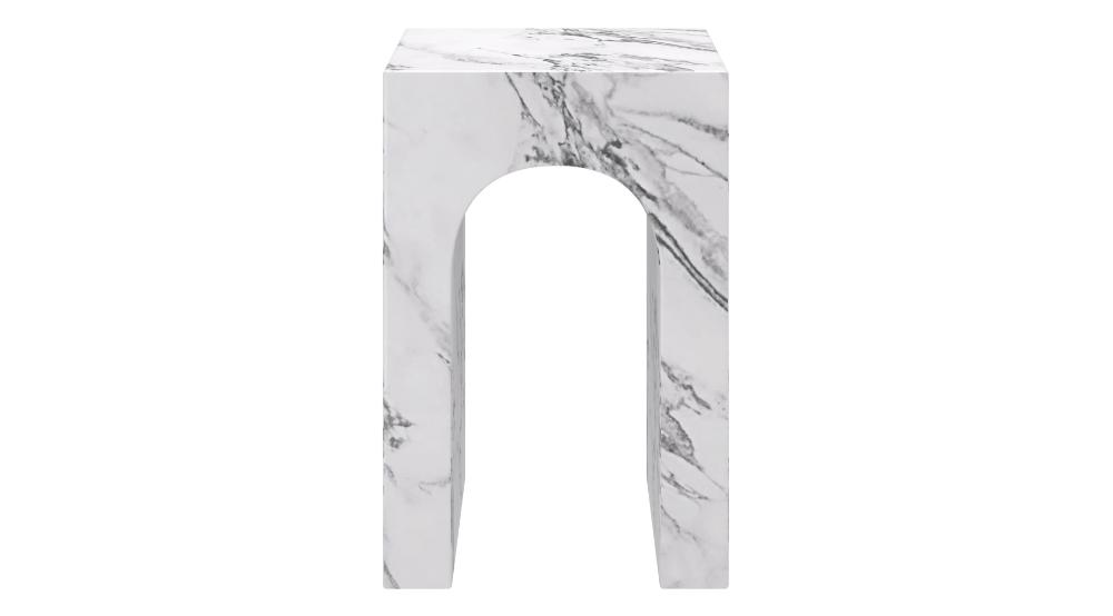 Atticus Square Accent Table in Bulgari White