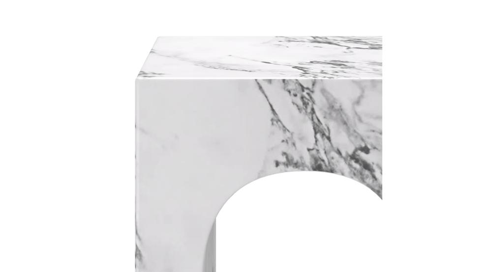 Atticus Square Accent Table in Bulgari White