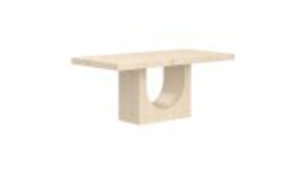 Aurelia and Koda 7pc Dining Set - Travertine Table and Beige Chairs