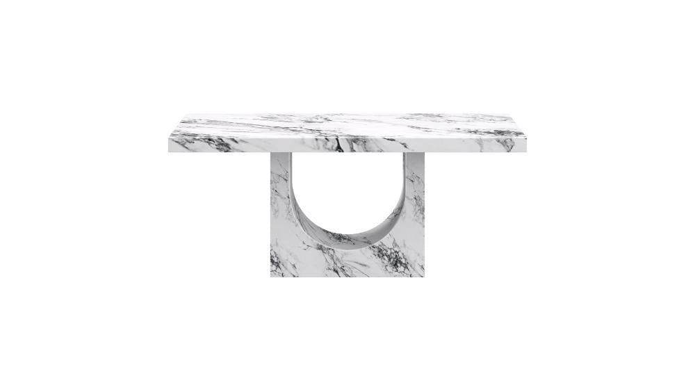 Aurelia and Mateo 7pc Dining Set - Bulgari White Table and Black Chairs