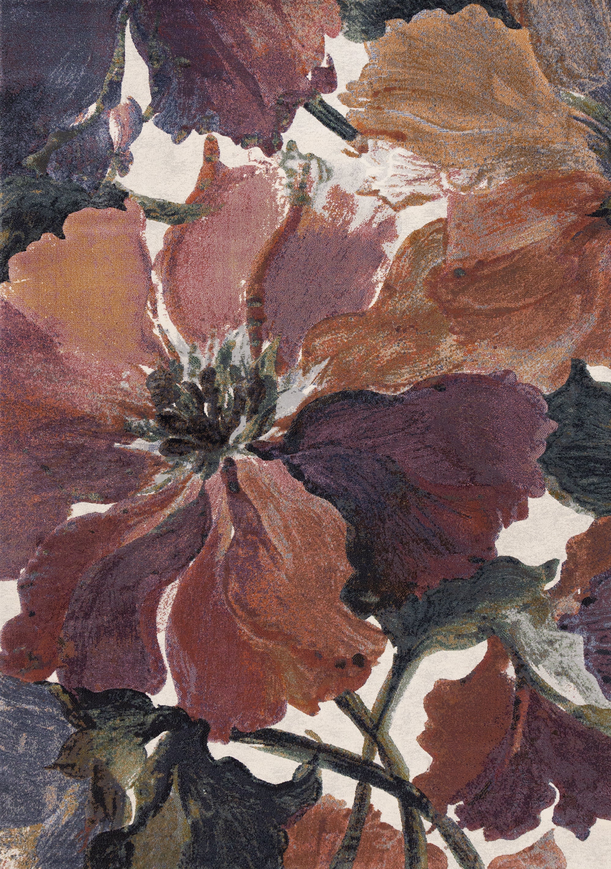 Aurora Pink Orange Purple Floral Rug