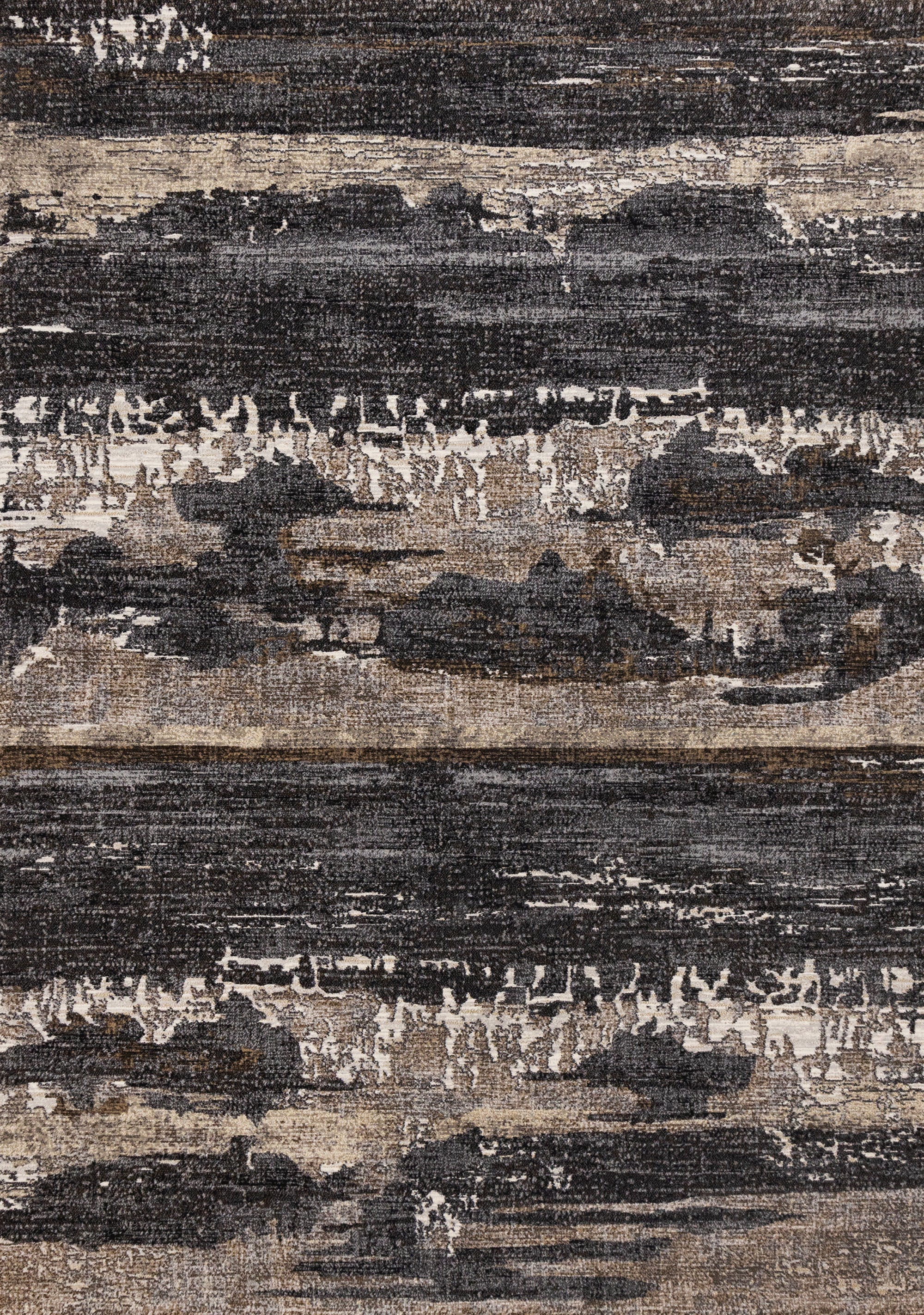 Aurora Grey Black Cream Brown Stormy Sky Rug