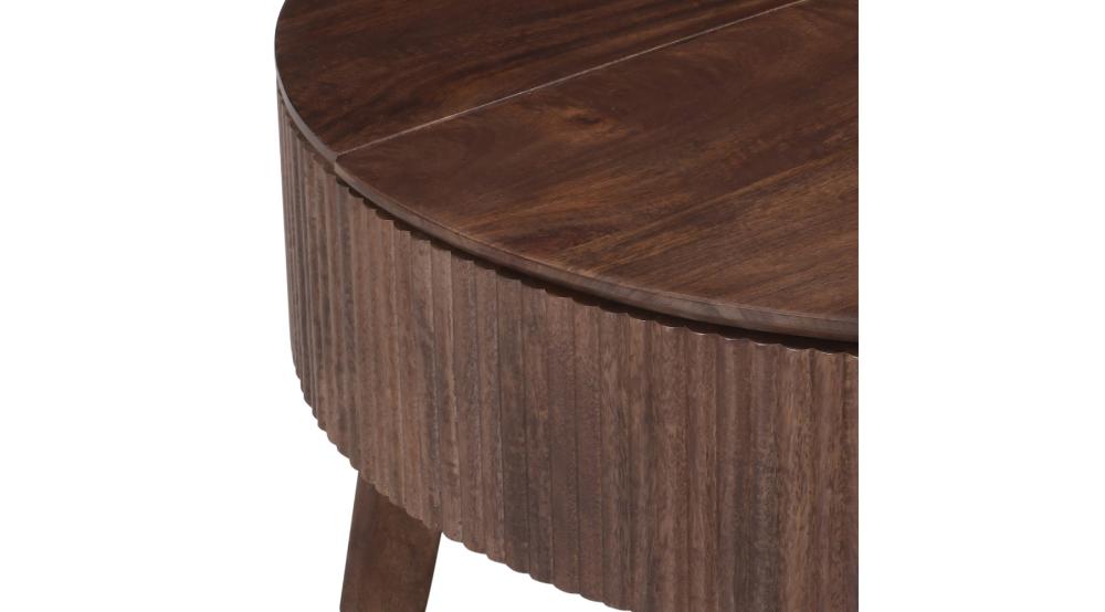 Balark Round Lift-Top Coffee Table in Walnut