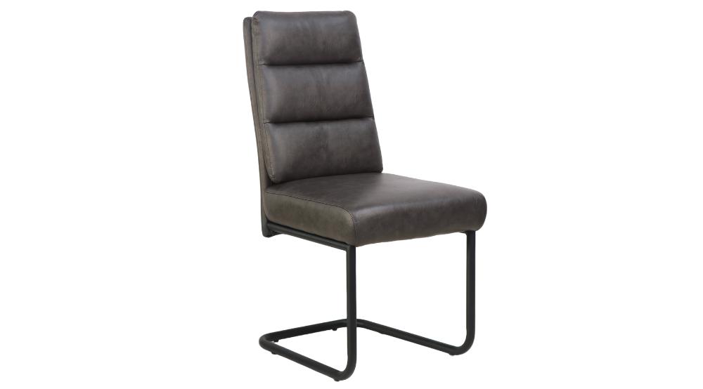 Advik and Brodi 7pc Dining Set - Walnut Table and Charcoal Faux Leather Chairs