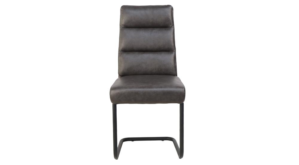 Advik and Brodi 7pc Dining Set - Walnut Table and Charcoal Faux Leather Chairs