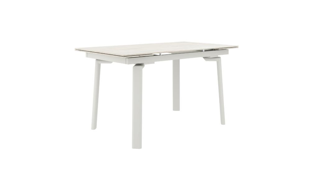 Bellaro and Caprese 7pc Dining Set - Travertine Table and Cream Chairs