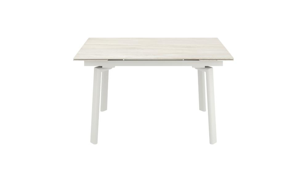 Bellaro and Caprese 7pc Dining Set - Travertine Table and Cream Chairs