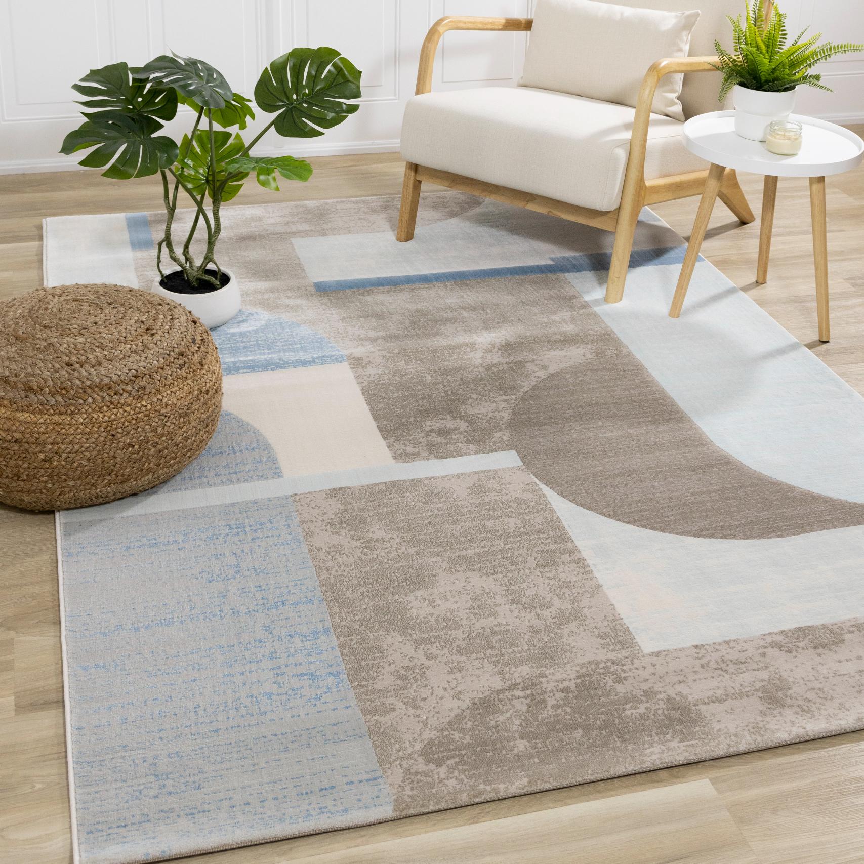 Belle Blue Grey Cream Shape Shifting Rug