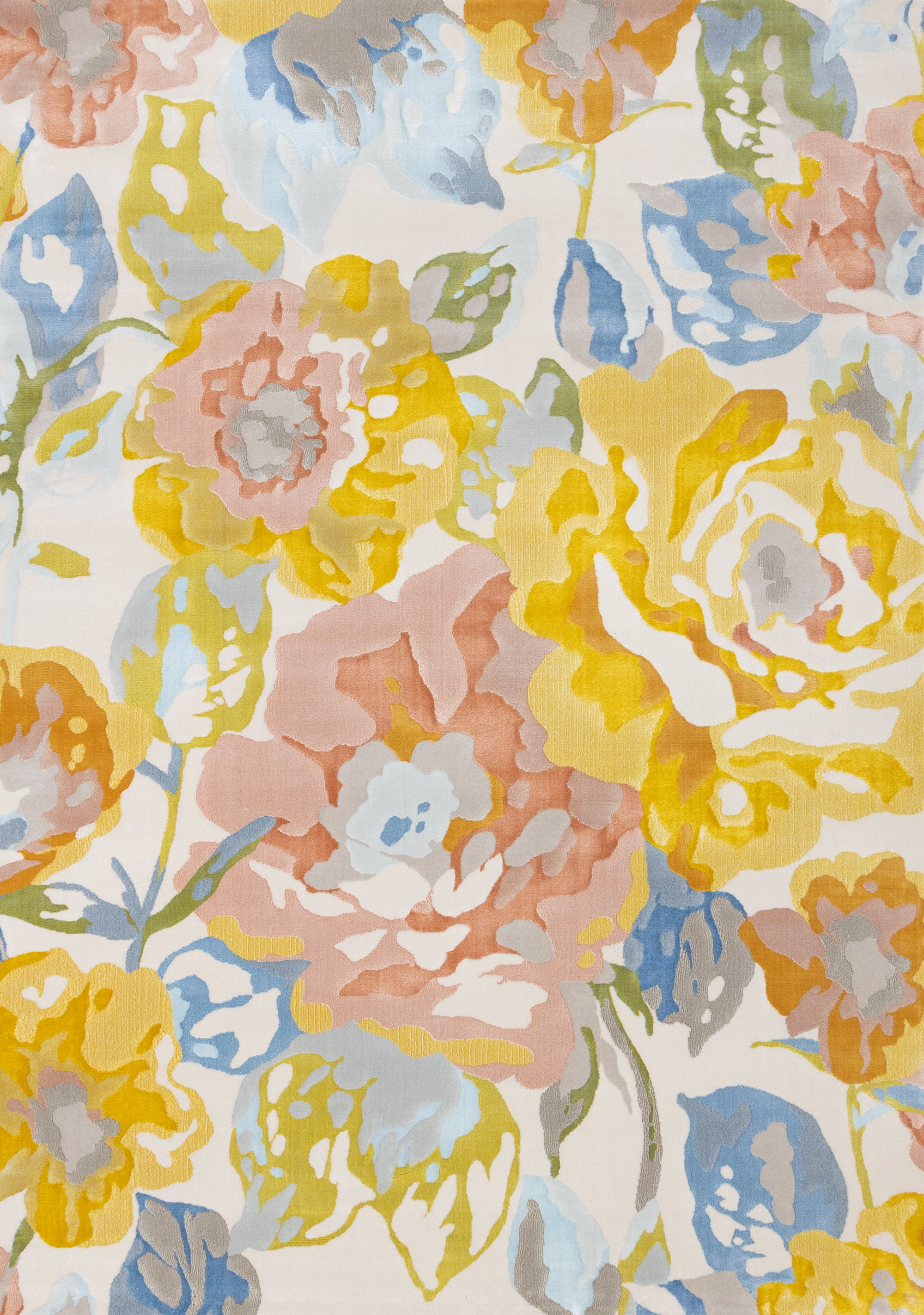 Belle Yellow Blue Pink Floral Rug