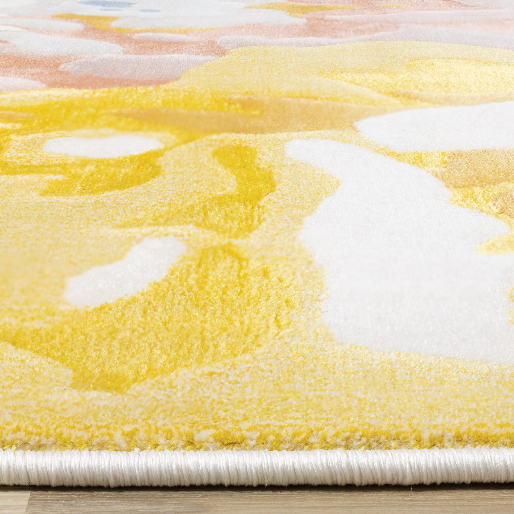 Belle Yellow Blue Pink Floral Rug