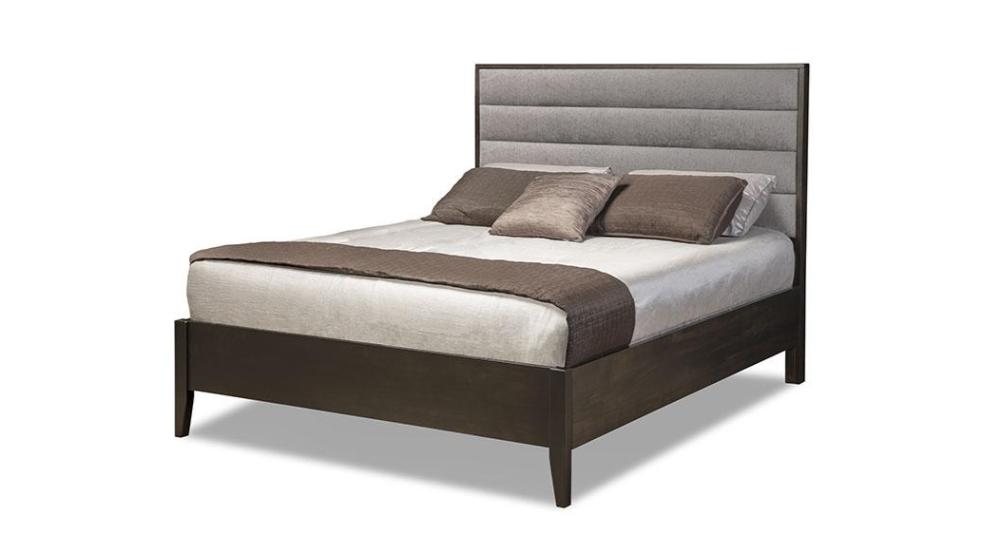 Belmont Queen Bed with Fabric Headboard & 17'' Wraparound Footboard