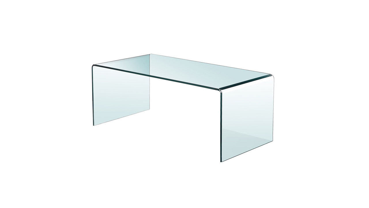 Bent Glass Coffee Table Without Shelf
