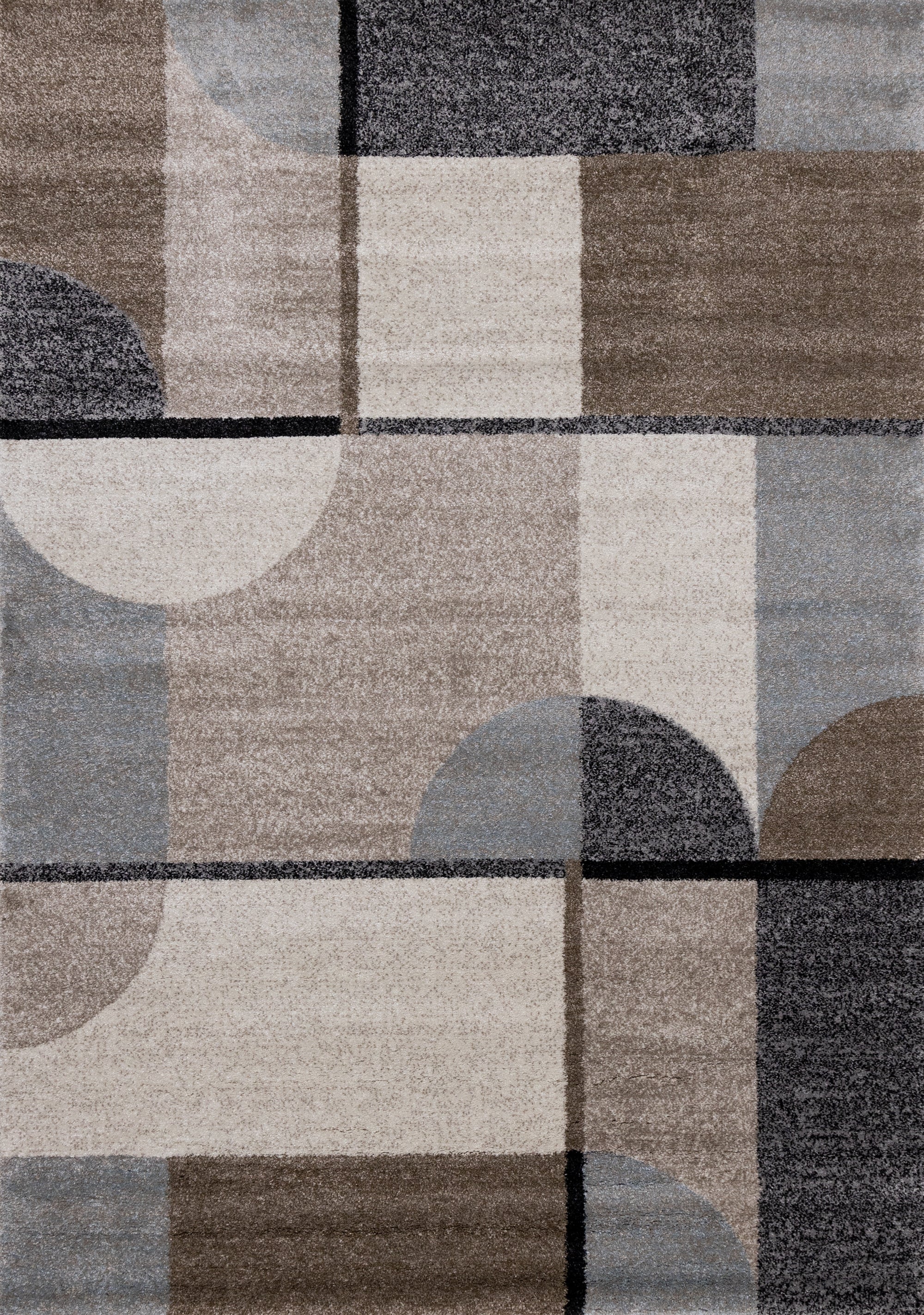 Breeze Cream Brown Grey Geometric Shapes Rug