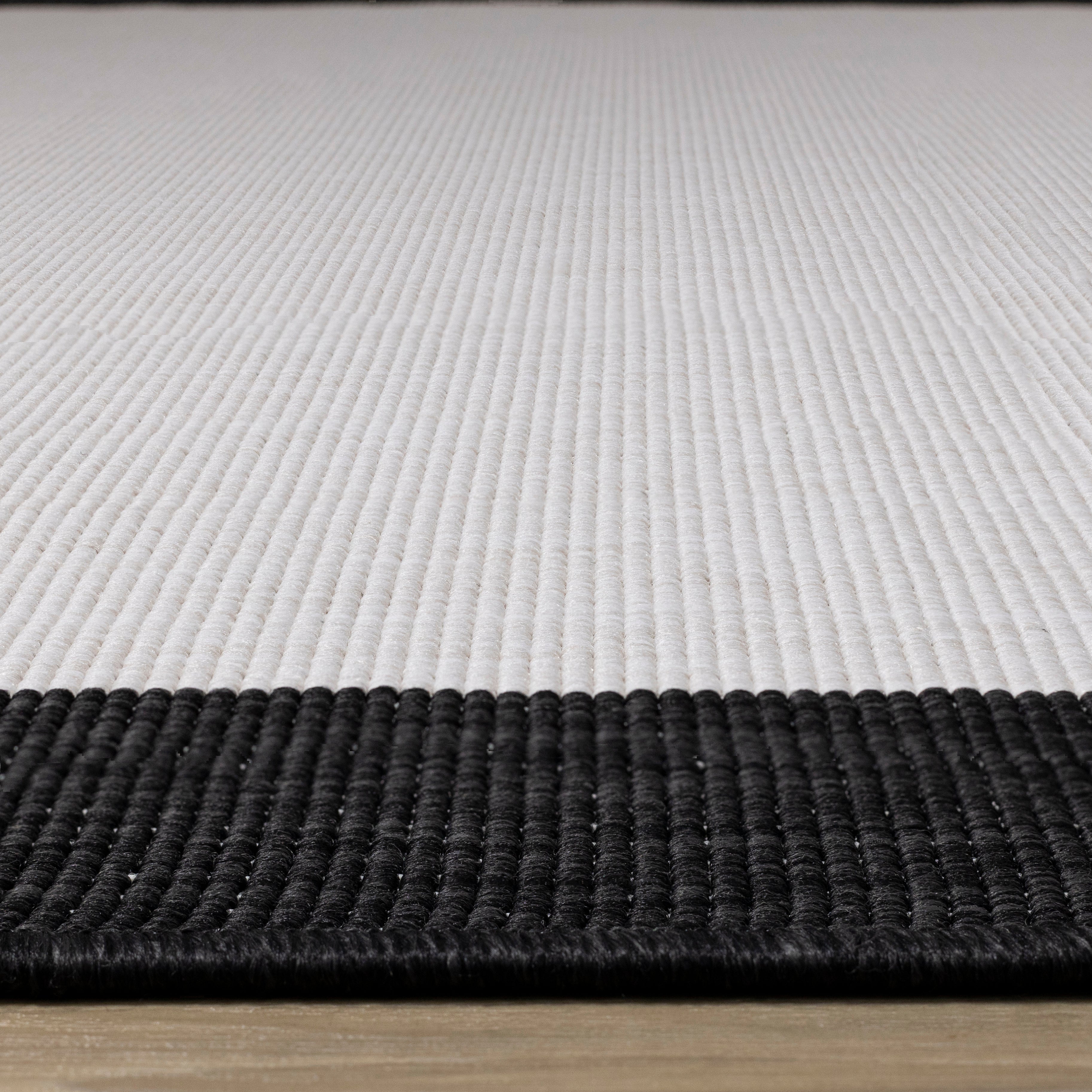 Bristol Reversible Cream Black Border Rug