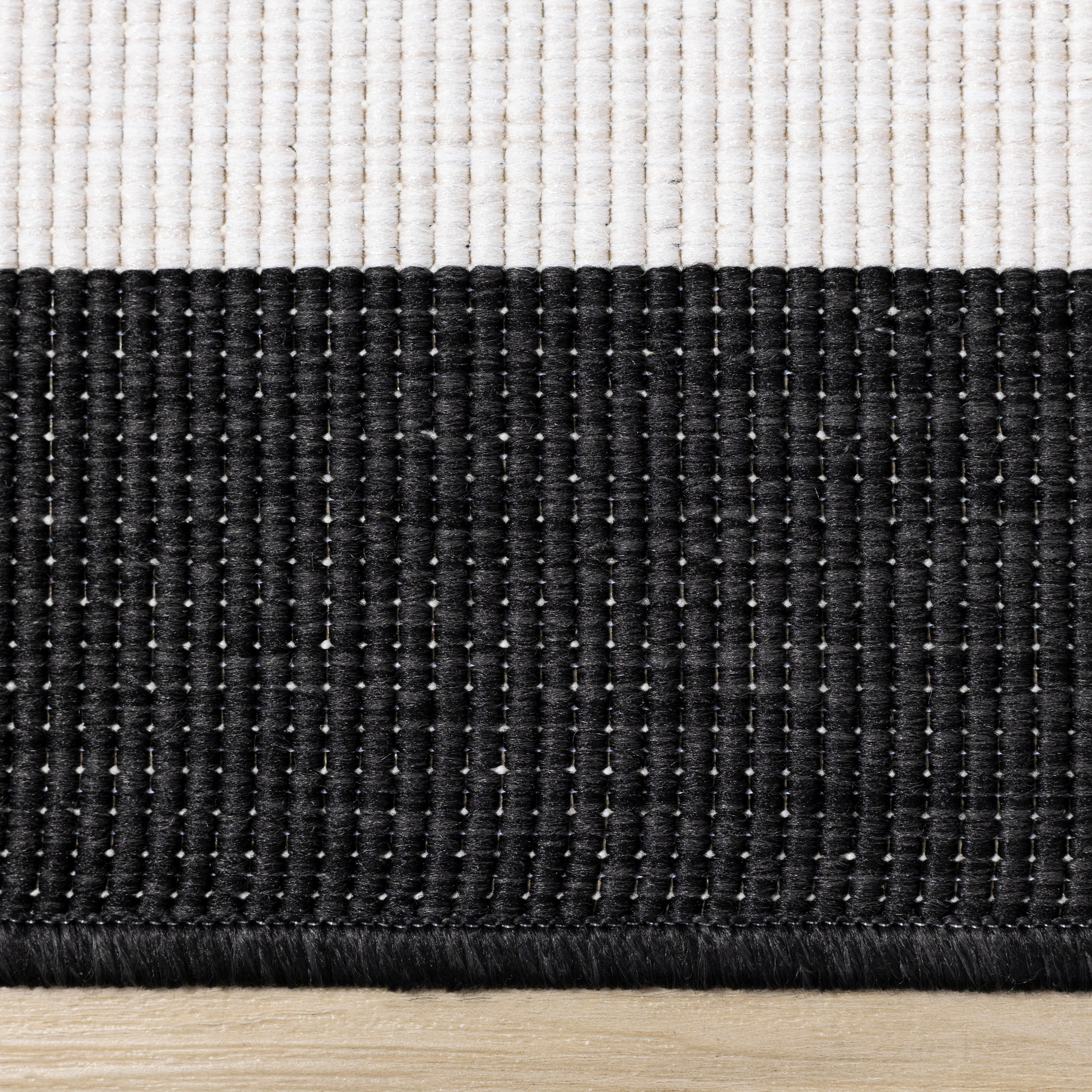 Bristol Reversible Cream Black Border Rug