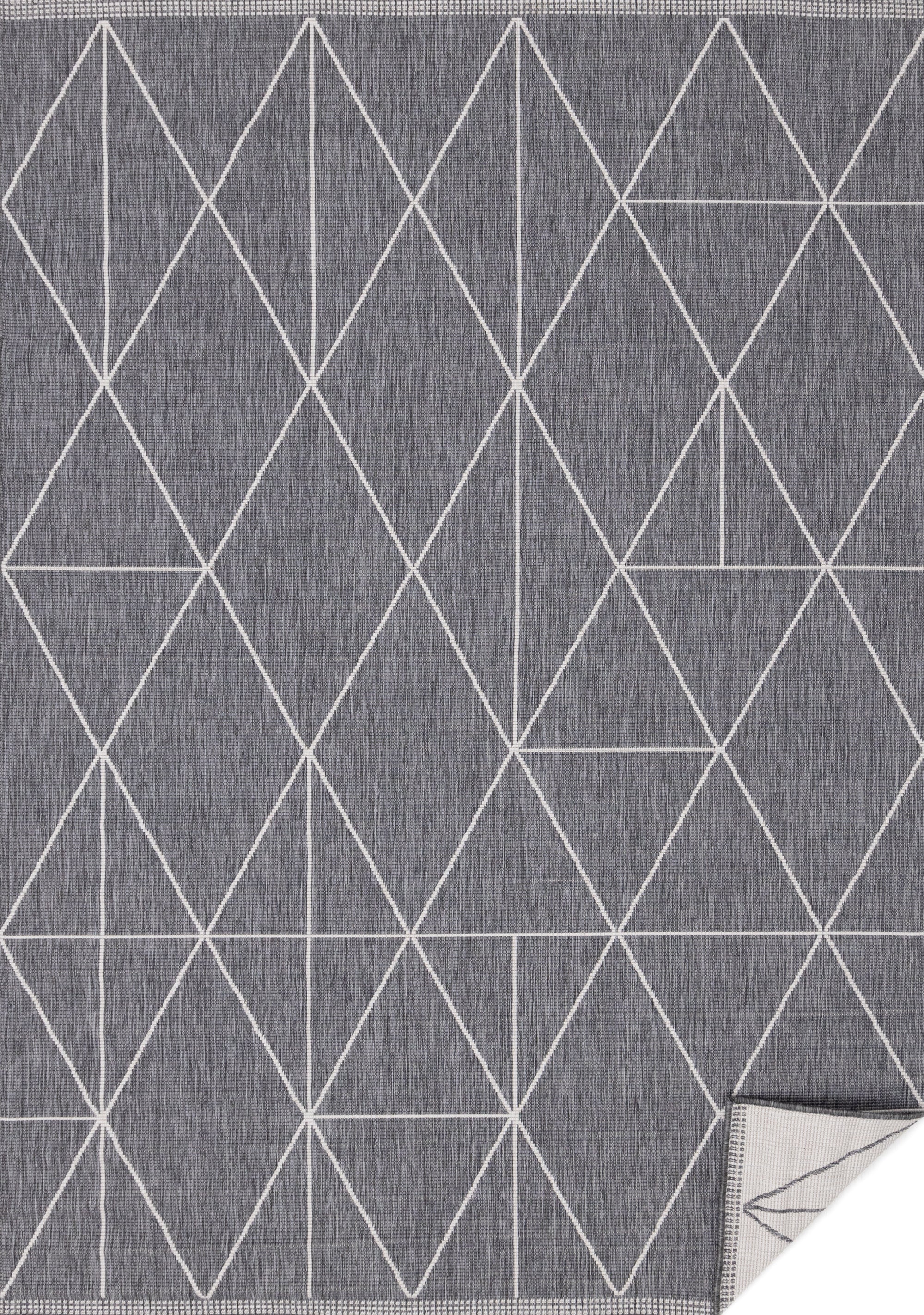 Bristol Reversible Grey Cream Geometric Rug