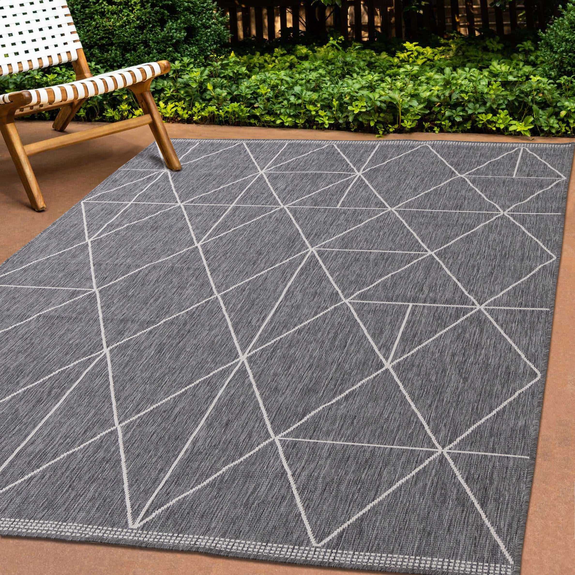 Bristol Reversible Grey Cream Geometric Rug