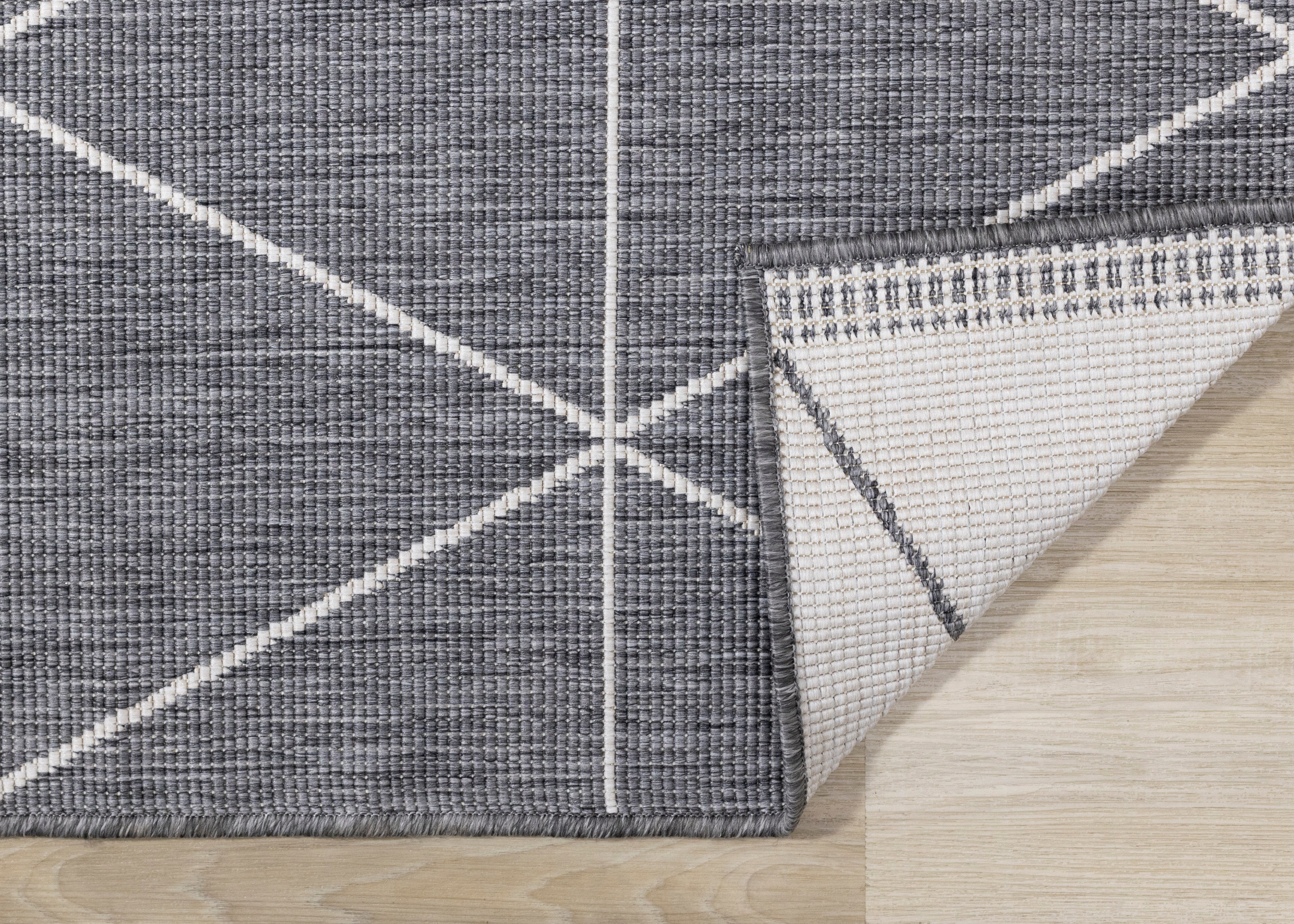 Bristol Reversible Grey Cream Geometric Rug